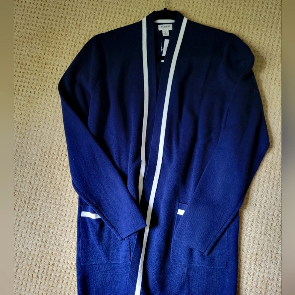 Nwt J crew factory navy preppy cardigan